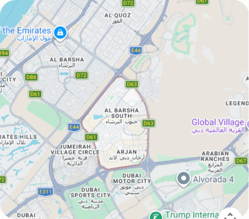 Map of Pilates Academy JVC in Dubai